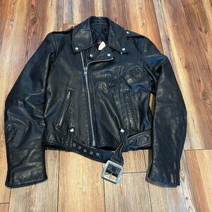 Vintage Golden Crown by Bristol Leather Biker Jacket